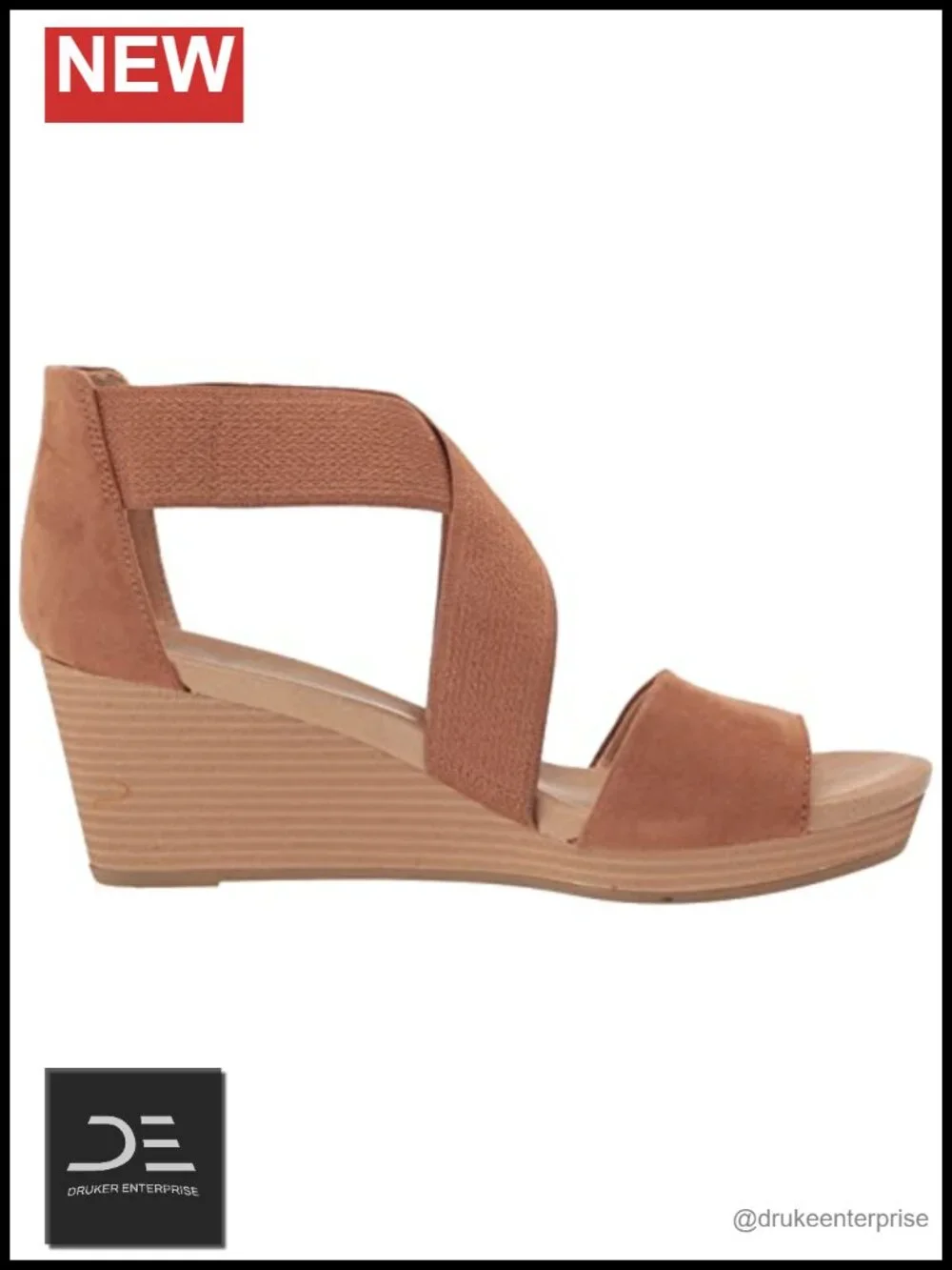 Dr. Scholl's Women's Barton Band Wedge Sandals Faux Leather Strappy